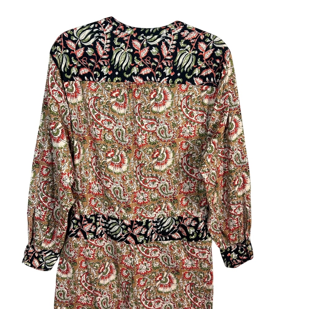 Zara Jumpsuit Medium Kantha India Cottage Floral Block Print Blogger Fav - Picture 10 of 16